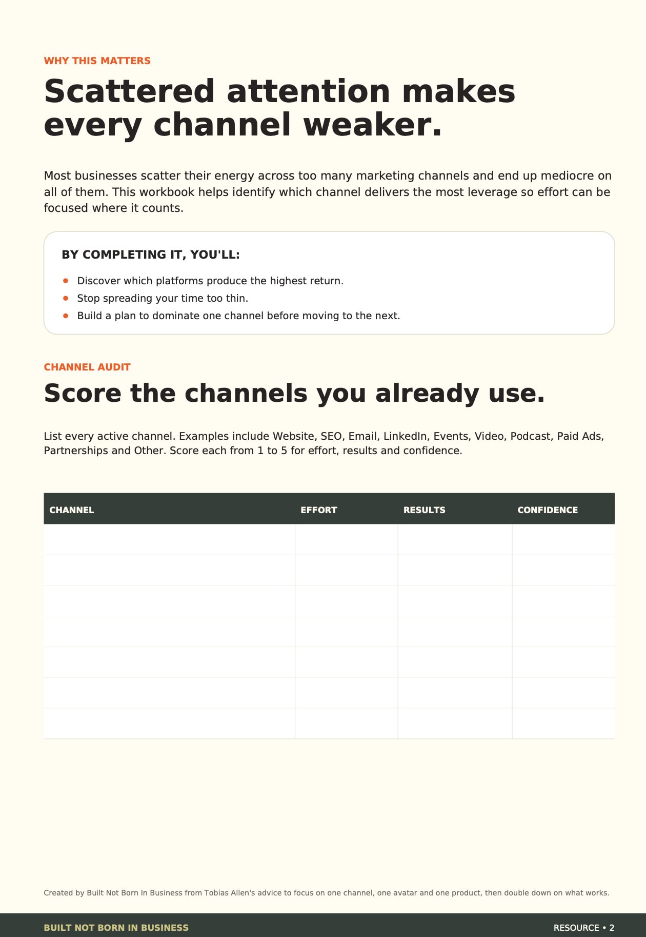 Preview of The Channel Focus Matrix